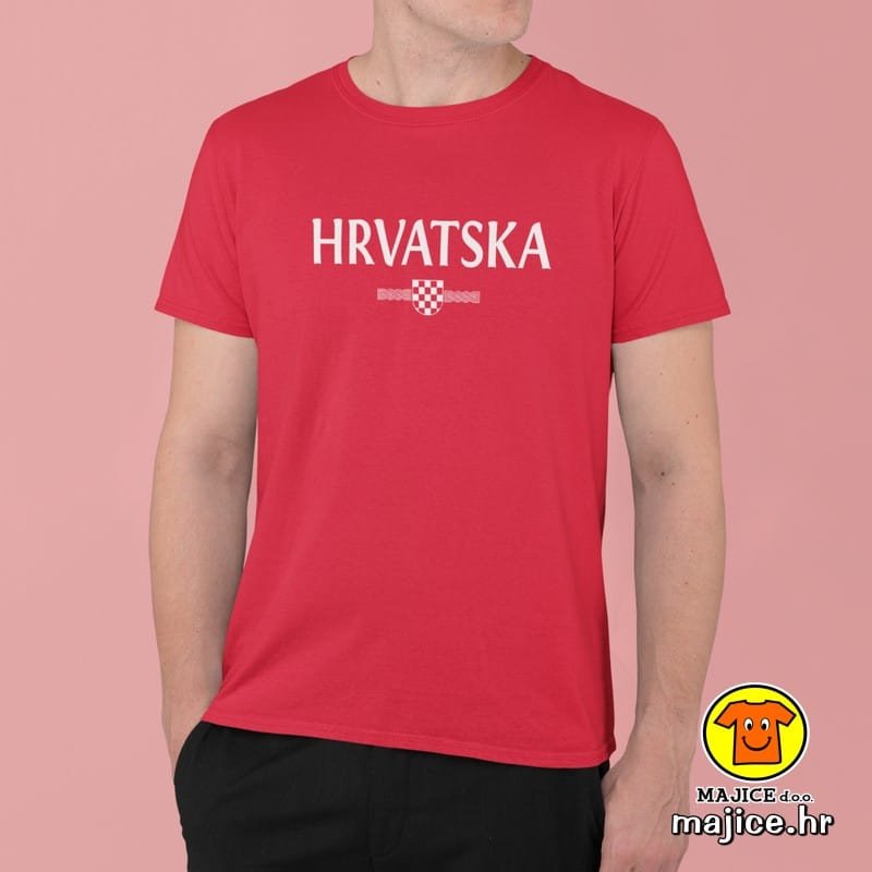 HRVATSKA v14 majica s natpisom 00824 crvena HRVATSKA v14 | majica s natpisom