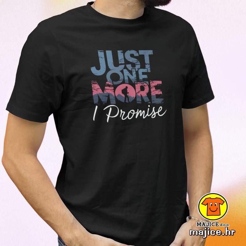 JUST ONE MORE I PROMISE majica s natpisom 00821 crna JUST ONE MORE I PROMISE | majica s natpisom crna