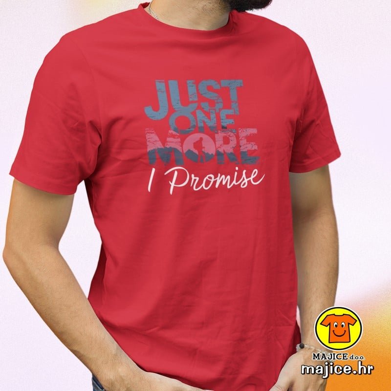 JUST ONE MORE I PROMISE majica s natpisom 00821 crvena JUST ONE MORE I PROMISE | majica s natpisom crvena