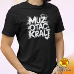 MUŽ OTAC KRALJ majica s natpisom 00816 crna
