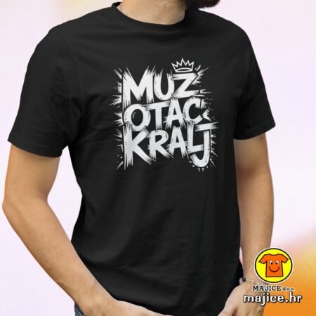 MUŽ OTAC KRALJ majica s natpisom 00816 crna