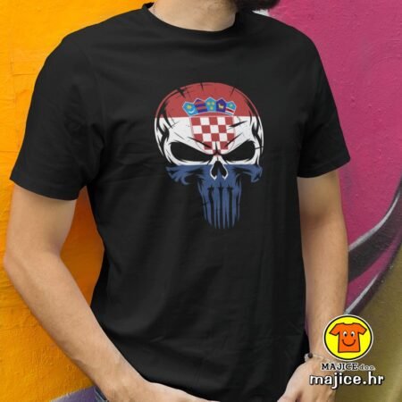 PUNISHER CROATIA majica s natpisom 00815 crna