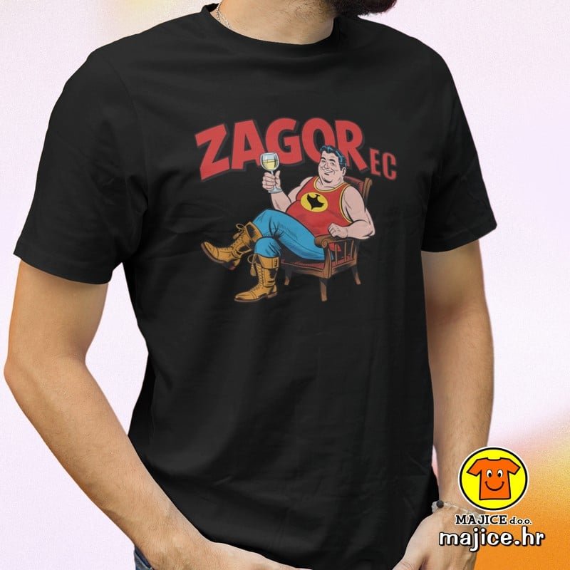 ZAGOREC majica s natpisom 00817 crna ZAGOREC | majica s natpisom crna