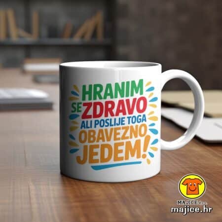 HRANIM SE ZDRAVO šalica s natpisom 0758