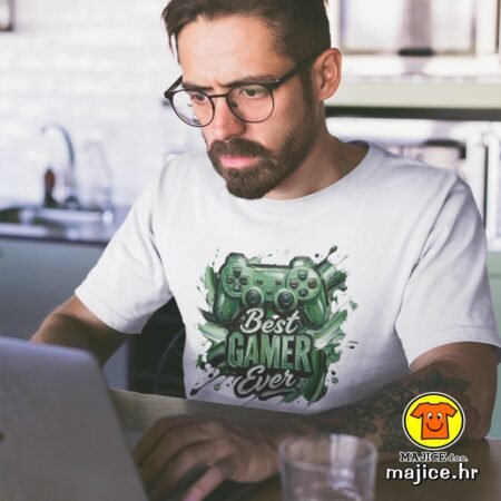 BEST GAMER EVER v2 majica s natpisom 00833 bijela