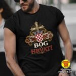 BOG I HRVATI majica s natpisom 00932 crna