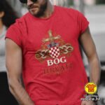 BOG I HRVATI majica s natpisom 00932 crna