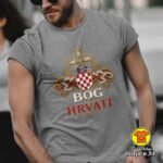 BOG I HRVATI majica s natpisom 00932 crna