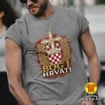 BOG I HRVATI v2 majica s natpisom 00933 siva
