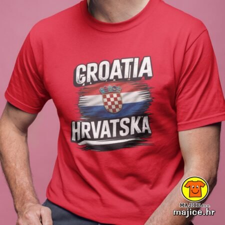 CROATIA v16 majica s natpisom 00902 crvena