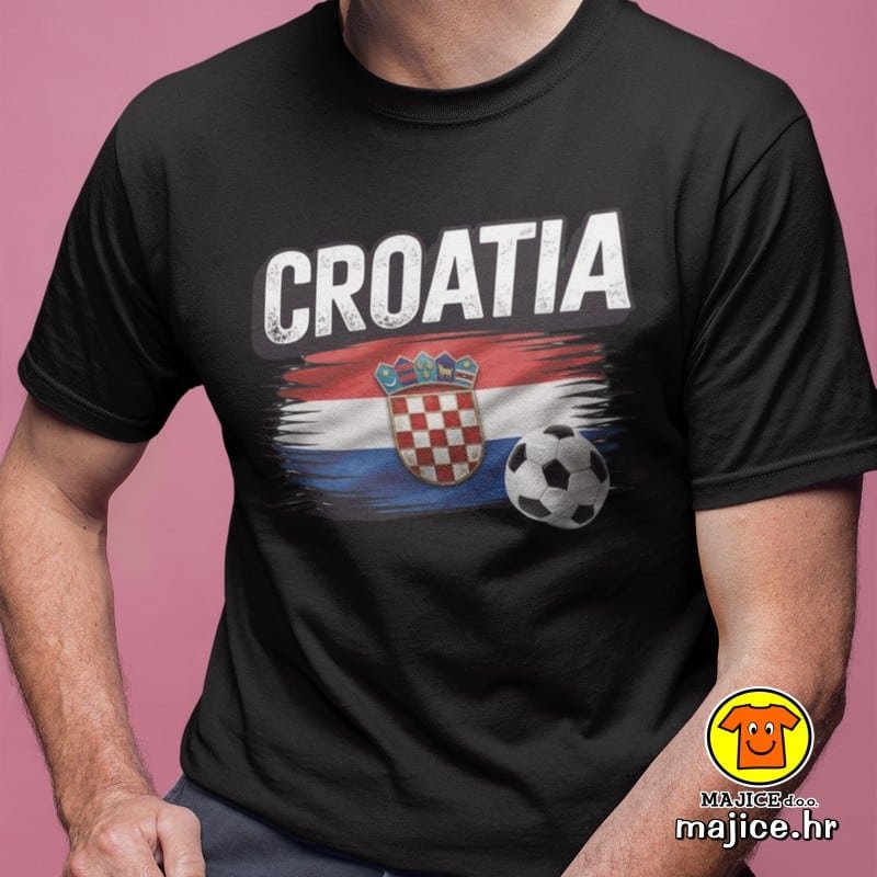 CROATIA v17 majica s natpisom 00903 crna