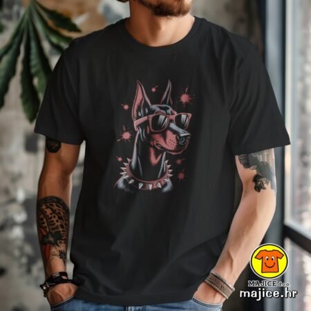 DOBERMAN v2 majica s natpisom 00852 crna