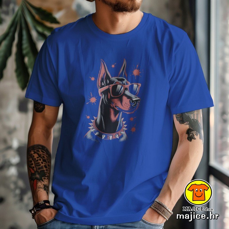 DOBERMAN v2 majica s natpisom 00852 plava DOBERMAN v2 | majica s natpisom