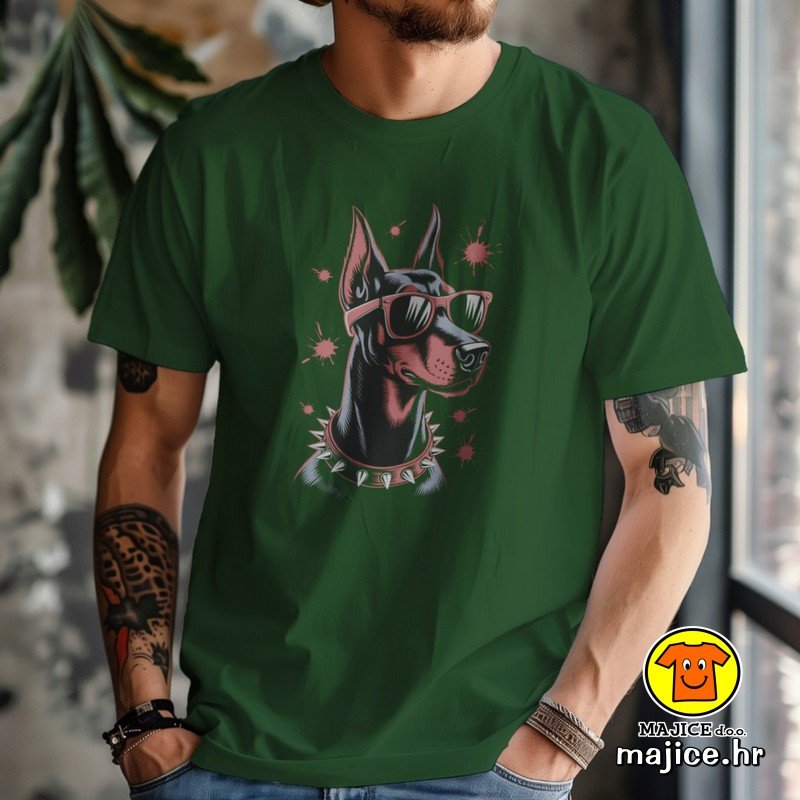 DOBERMAN v2 majica s natpisom 00852 zelena DOBERMAN v2 | majica s natpisom