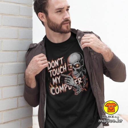 DON`T TOUCH MY COMPUTER majica s natpisom 00839 crna
