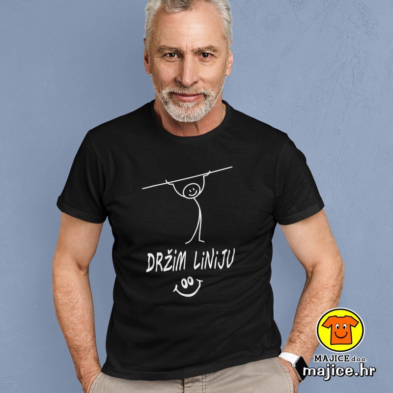 DRŽIM LINIJU majica s natpisom 00827 crna 00827-maj-DRŽIM LINIJU majica s natpisom