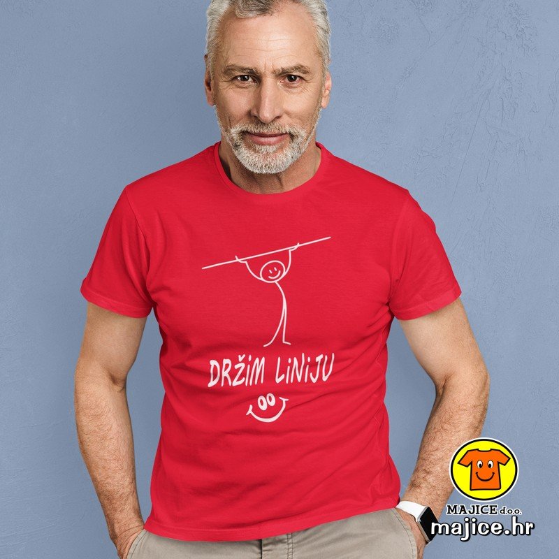 DRŽIM LINIJU majica s natpisom 00827 crvena DRŽIM LINIJU | majica s natpisom