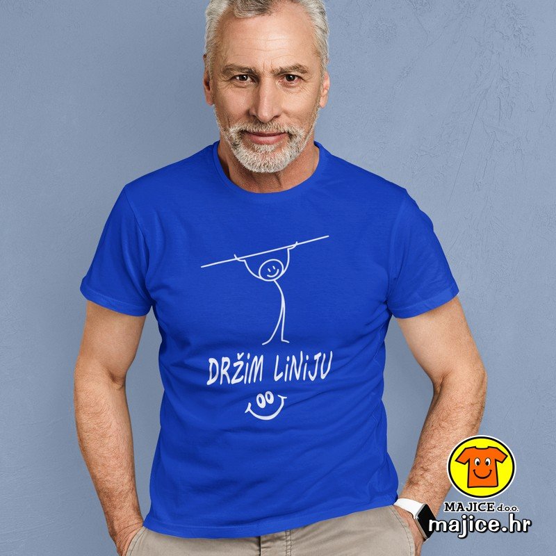 DRŽIM LINIJU majica s natpisom 00827 plava DRŽIM LINIJU | majica s natpisom