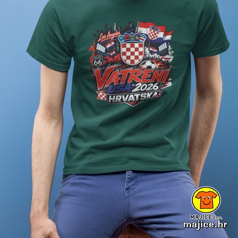 HRVATSKA VATRENI v22 majica s natpisom 00909 zelena
