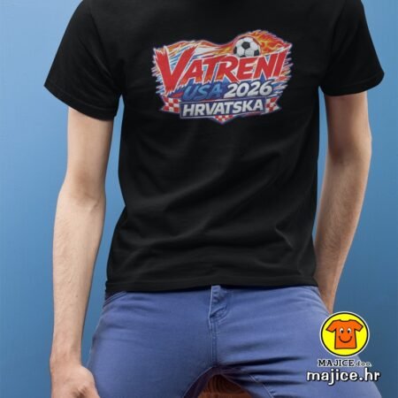 HRVATSKA VATRENI v23 majica s natpisom 00910 crna