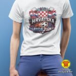 HRVATSKA v25 majica s natpisom 00912 bijela