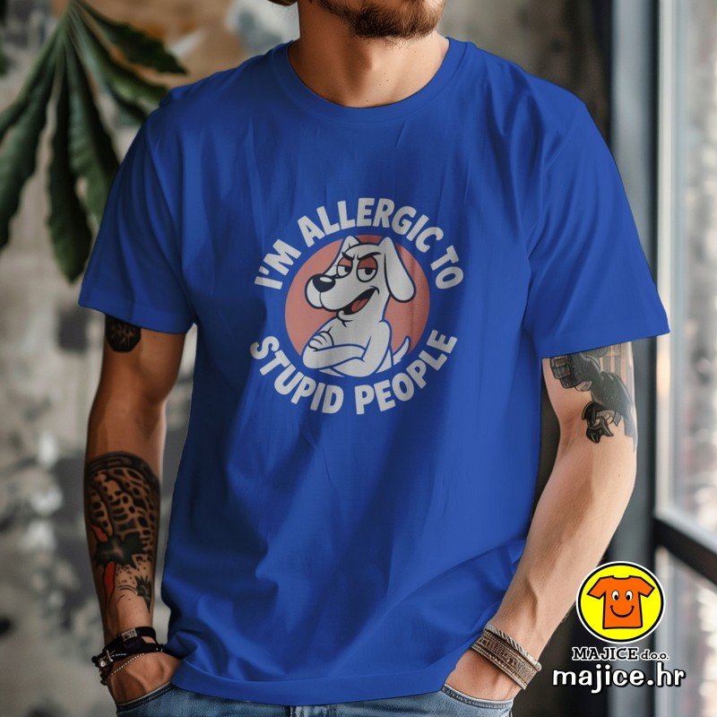 I`M ALLERGIC TO STUPID PEOPLE majica s natpisom 00851 plava I`M ALLERGIC TO STUPID PEOPLE | majica s natpisom