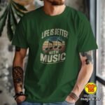 LIFE IS BETTER WITH MUSIC majica s natpisom 00855 plava