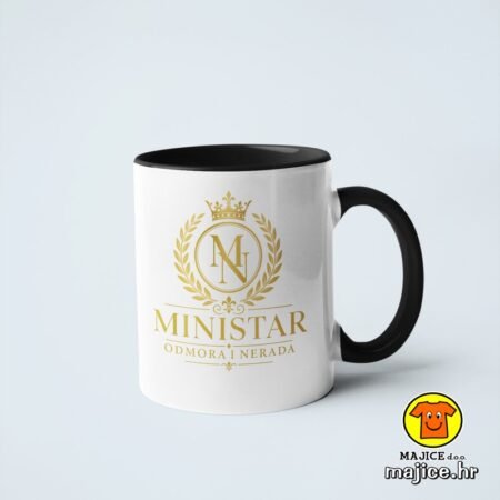 MINISTAR ODMORA I NERADA v1 šalica s natpisom 0846