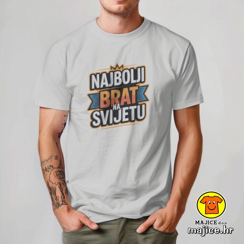 NAJBOLJI BRAT NA SVIJETU v1 majica s natpisom 00861 bijela NAJBOLJI BRAT NA SVIJETU v1 majica s natpisom 00861 bijela