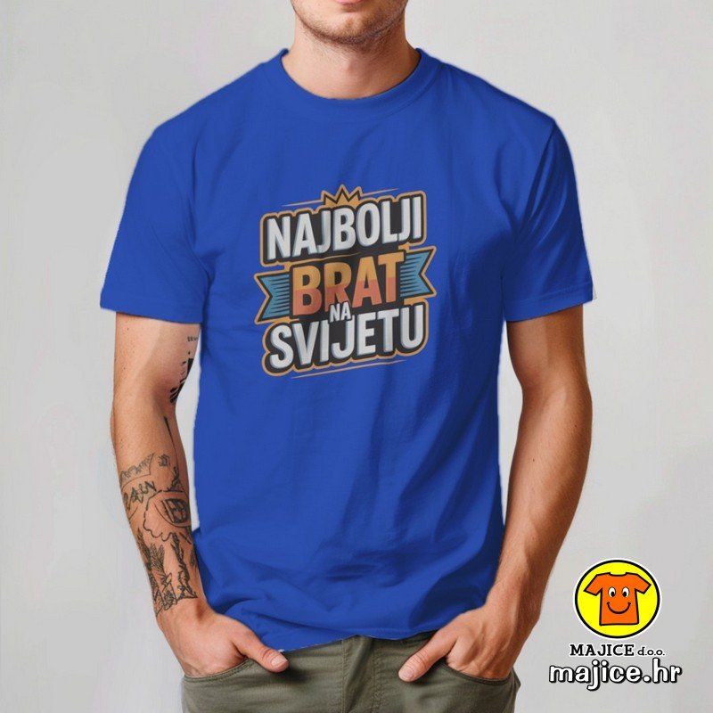 NAJBOLJI BRAT NA SVIJETU v1 majica s natpisom 00861 plava NAJBOLJI BRAT NA SVIJETU v1 | majica s natpisom