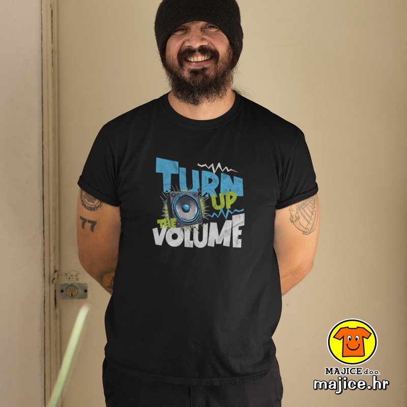 TURN UP THE VOLUME majica s natpisom 00836 crna TURN UP THE VOLUME majica s natpisom 00836 crna
