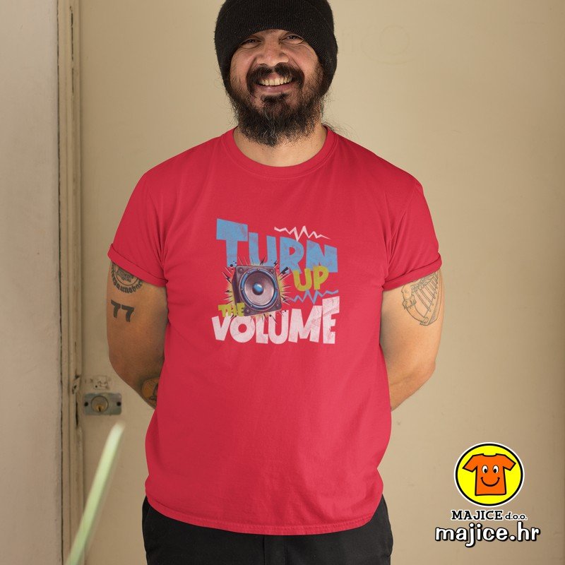 TURN UP THE VOLUME majica s natpisom 00836 crvena TURN UP THE VOLUME | majica s natpisom