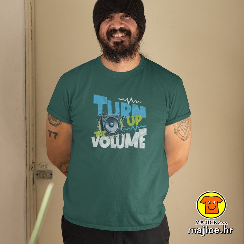 TURN UP THE VOLUME majica s natpisom 00836 zelena TURN UP THE VOLUME | majica s natpisom